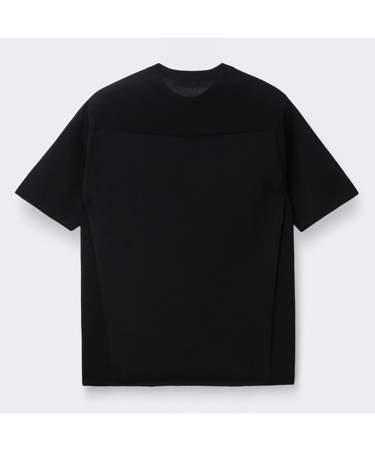 커스텀멜로우(CUSTOMELLOW) Black Henry Neck Half Sweater CWWAM26421BKX