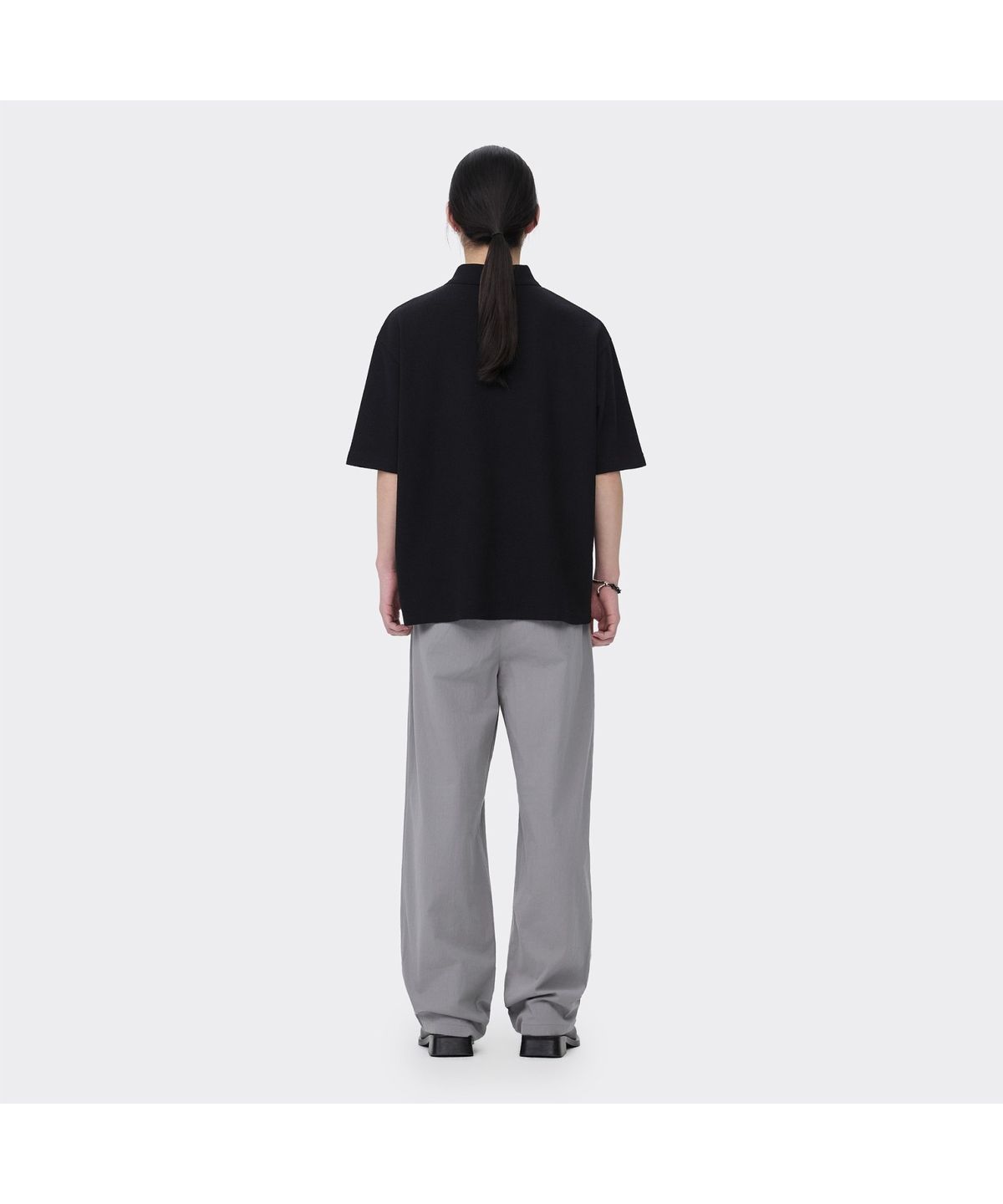 커스텀멜로우(CUSTOMELLOW) Black Oversized Fit Polo CWTAM26511BKX