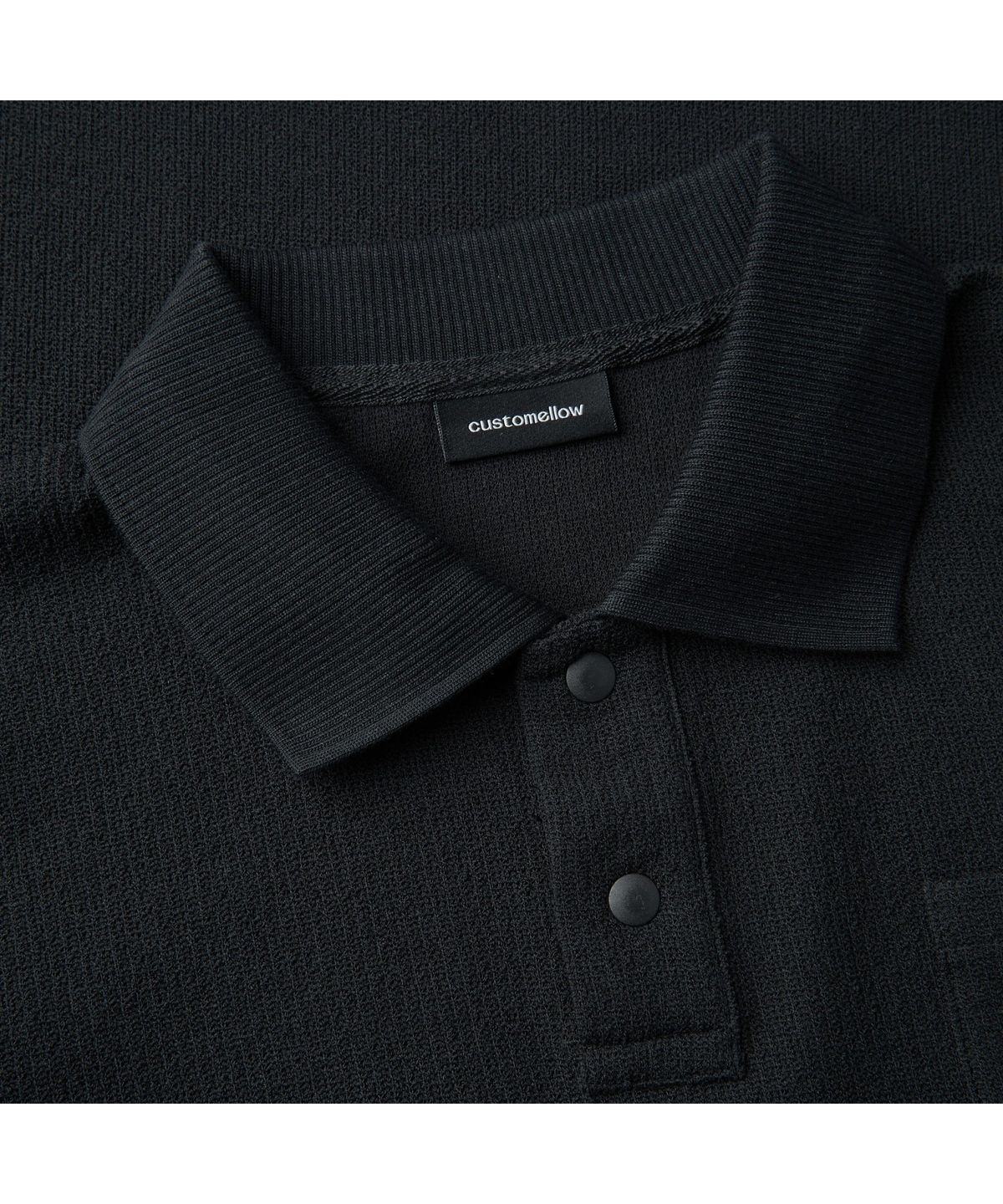 커스텀멜로우(CUSTOMELLOW) Black Oversized Fit Polo CWTAM26511BKX
