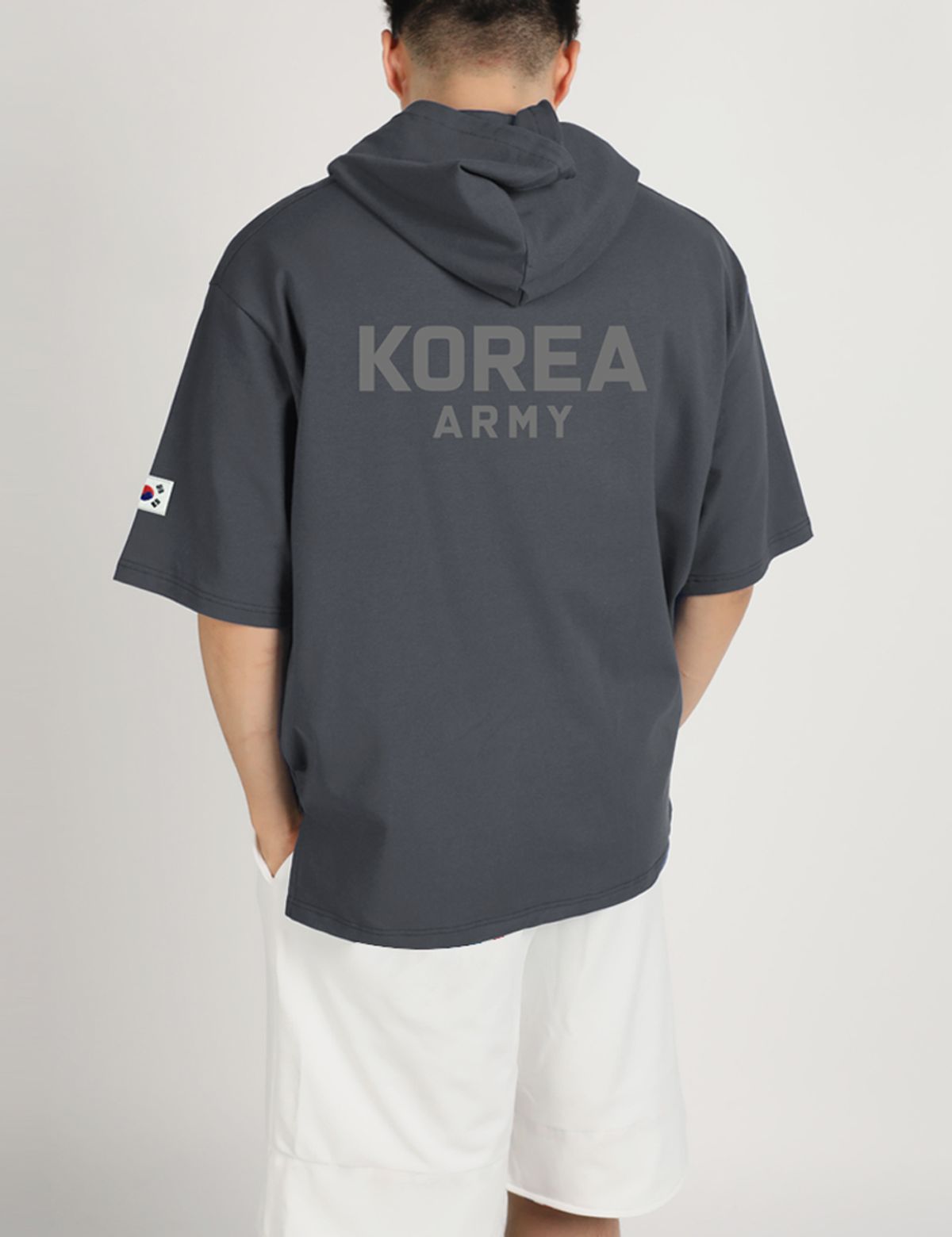 엠블룩(AMBLELOOK) 프리미엄 면스판 로카 후드반팔티 TEAM KOR (4color)