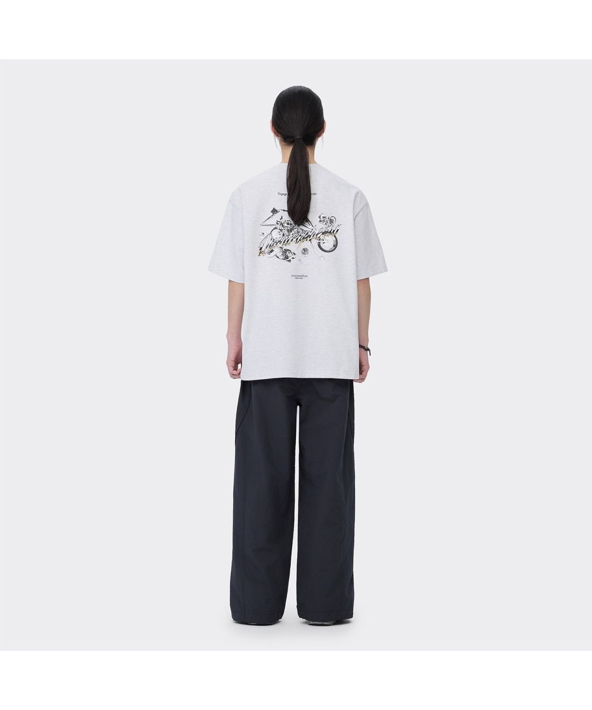 커스텀멜로우(CUSTOMELLOW) Grey Graphic T-shirt CWTAM26433GYX