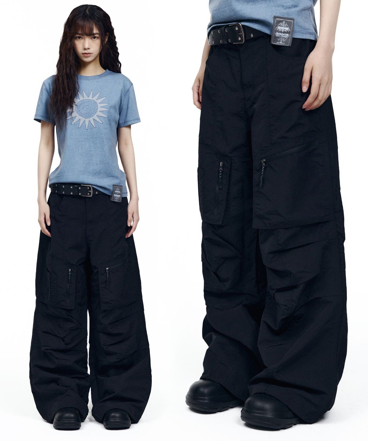 아캄(AAKAM) Knee Pin-Tuck Rain Shield Pants (Black)
