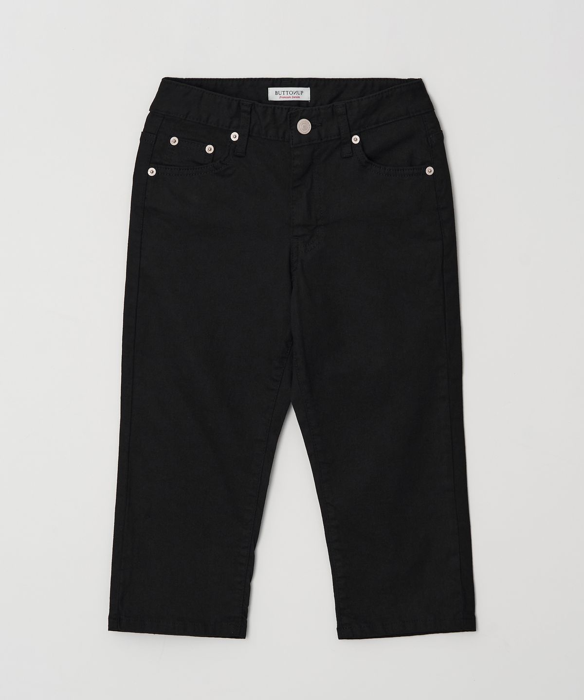 버튼업(BUTTON UP) 백포켓 카프리 팬츠(BLACK)