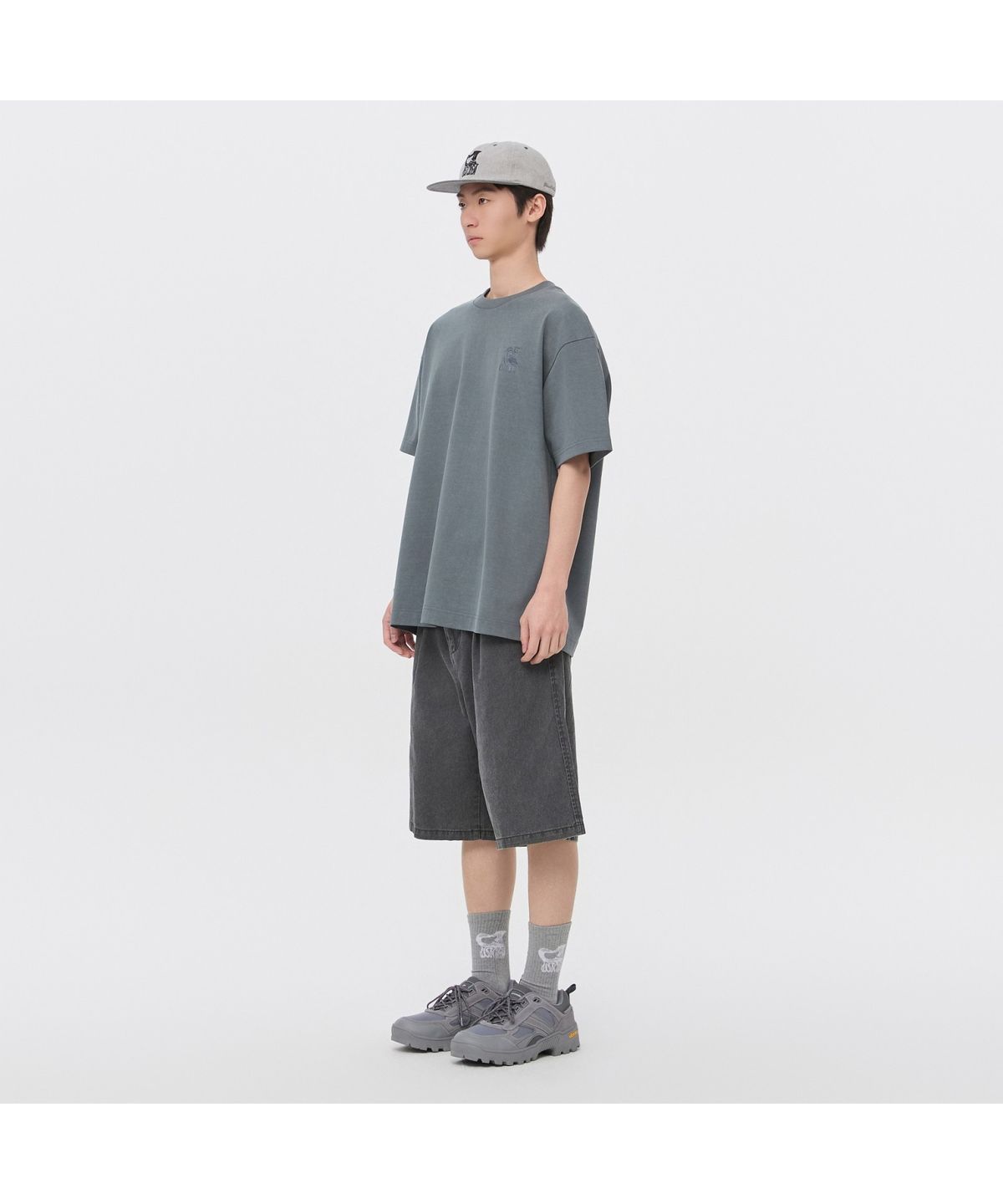 커스텀멜로우(CUSTOMELLOW) [Vincent] Grey Graphic Dyed T-Shirt CWTAM26493GYX