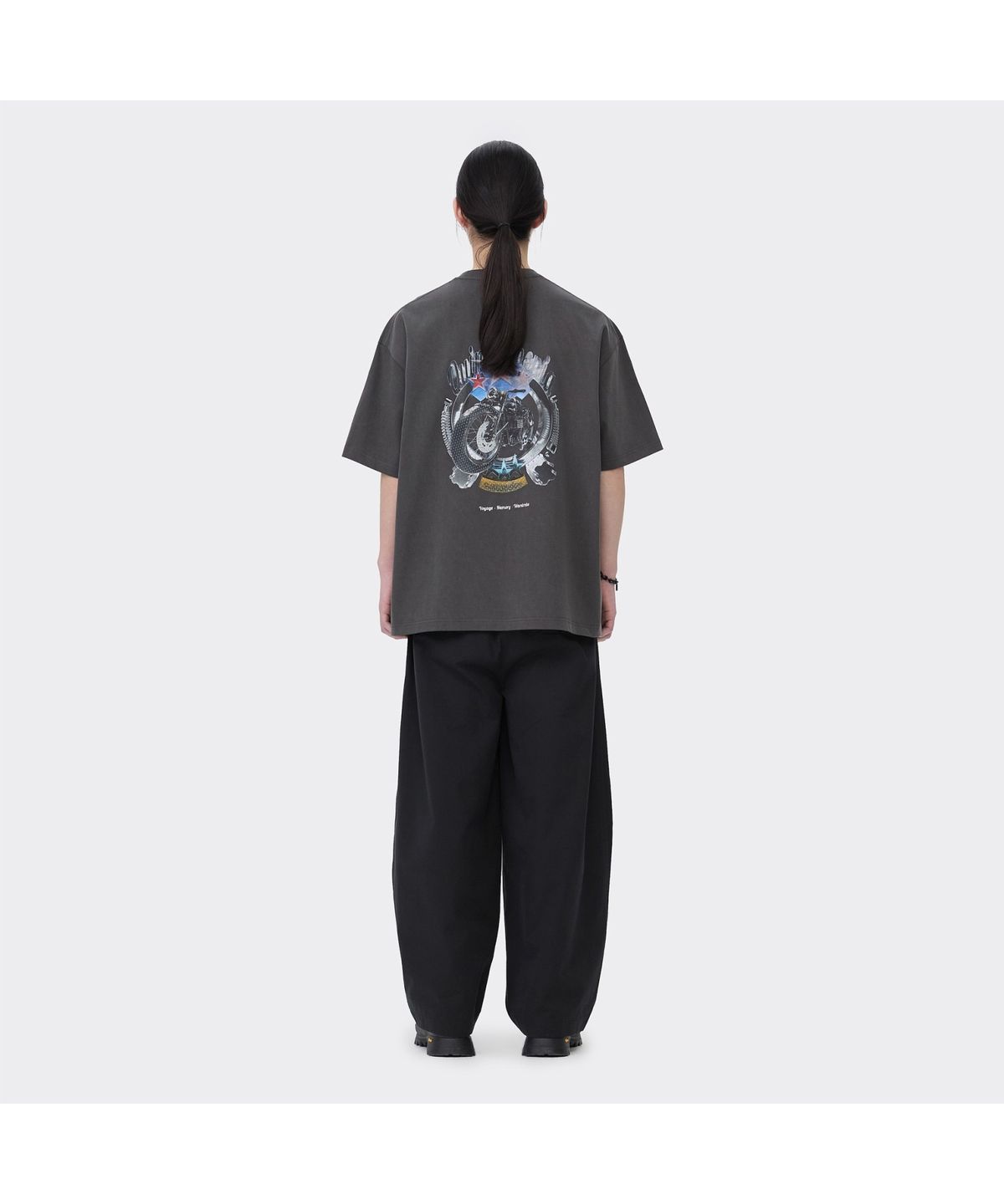 커스텀멜로우(CUSTOMELLOW) Grey Graphic T-shirt CWTAM26432GYD