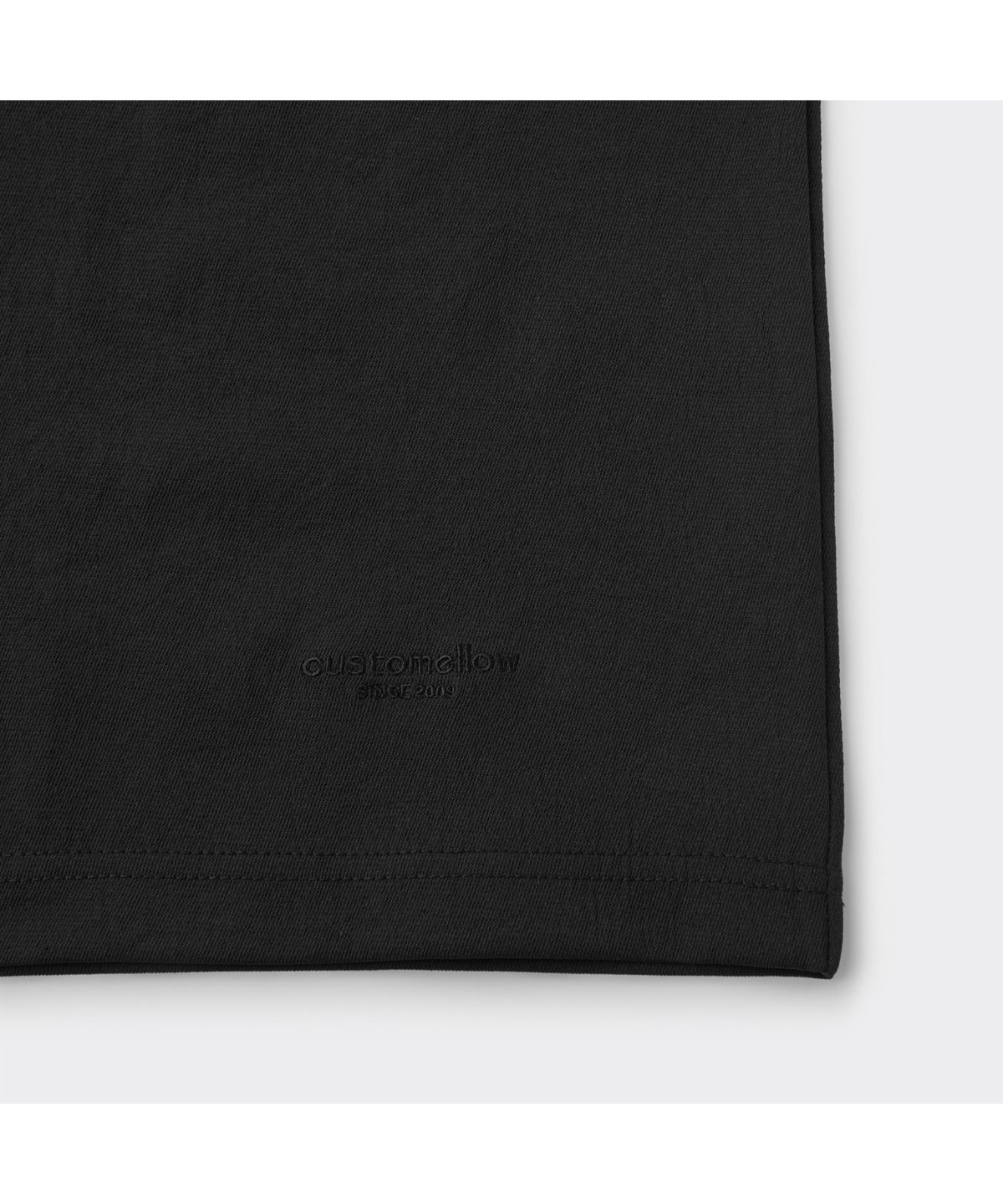 커스텀멜로우(CUSTOMELLOW) Black Woven T-shirt CWTAM26412BKX