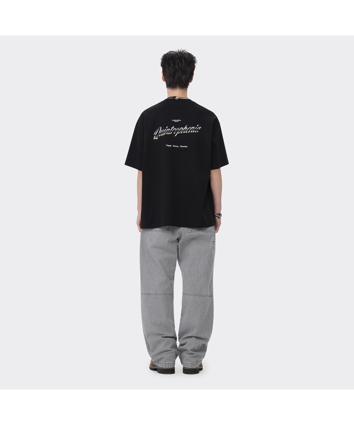 커스텀멜로우(CUSTOMELLOW) Black Graphic T-shirt CWTAM26434BKX
