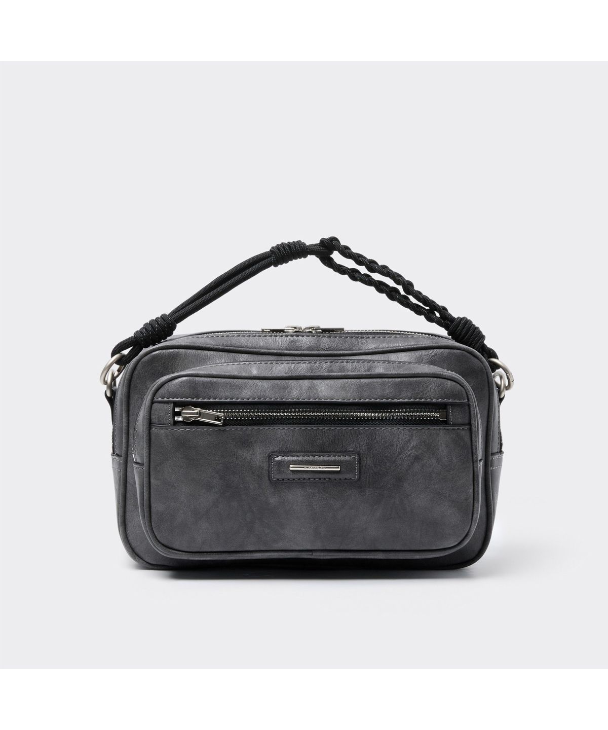커스텀멜로우(CUSTOMELLOW) Grey Faux Leather Cross Bag CABAX26103GYX