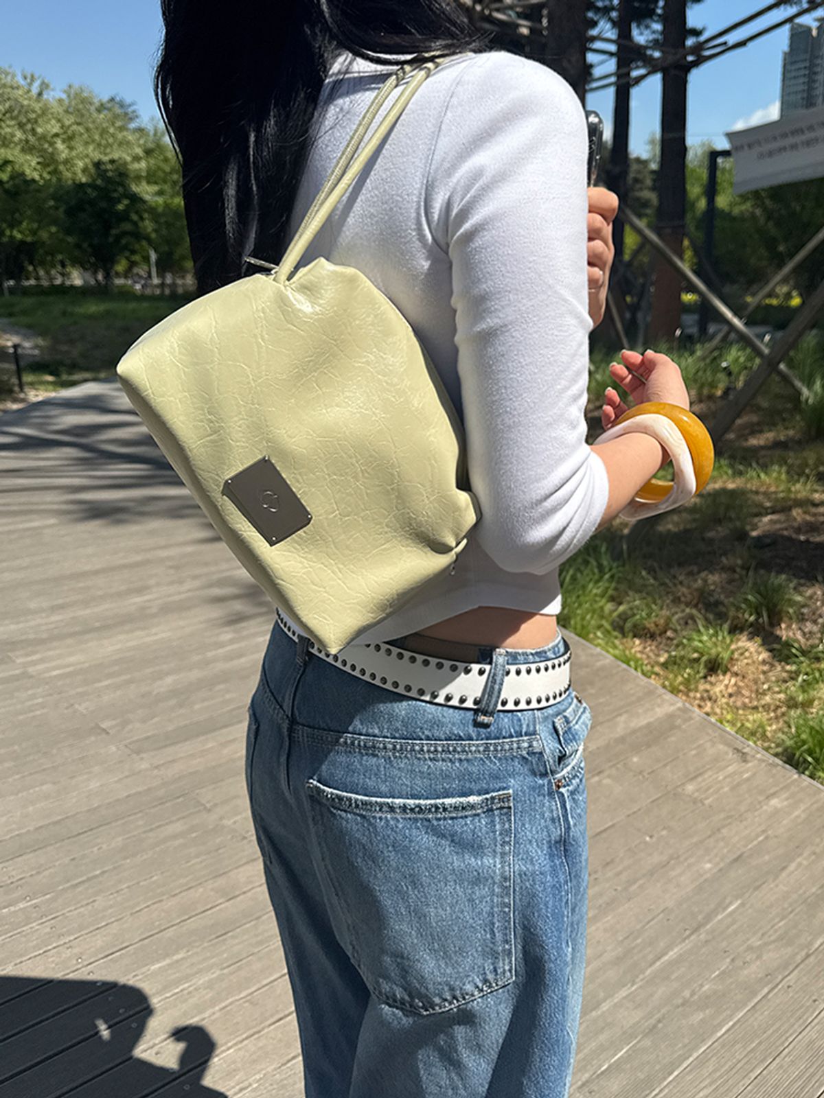 샐볼(SALBOL) COMPACT BAG [LEATHER LIGHT GREEN]