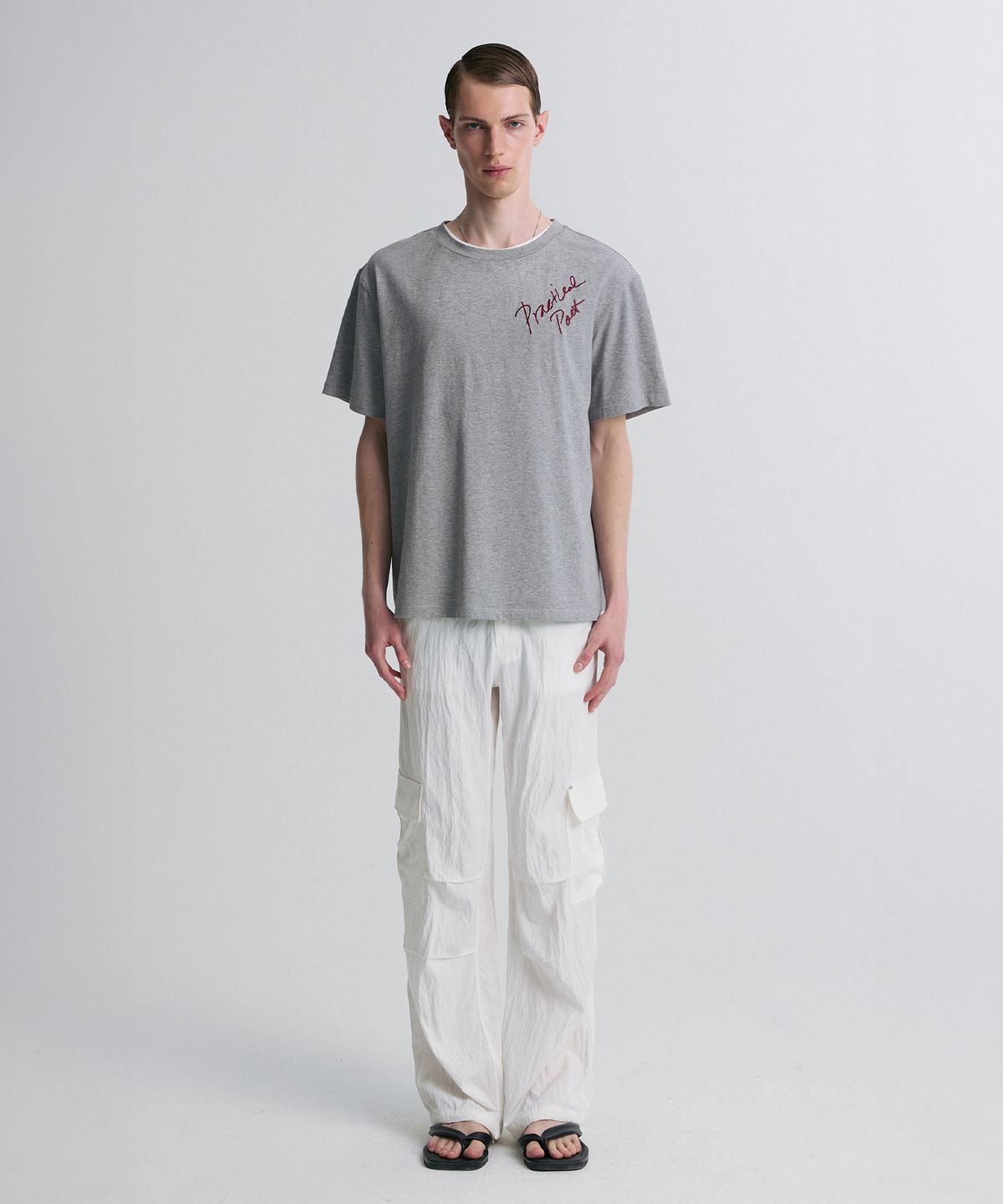 리이 맨(RERHEE MEN) PRACTICAL POET T-SHIRT MELANGE GRAY