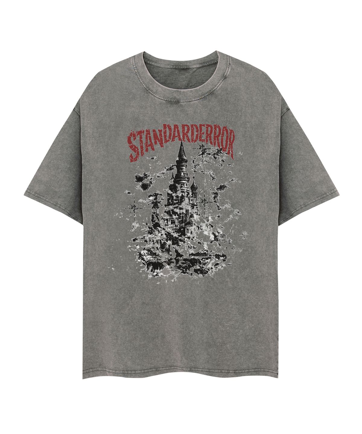 스탠다드에러(STANDARDERROR) 87-STAN322 디스토피아 캐슬 크랙 피그먼트 반팔 티셔츠 (3color)