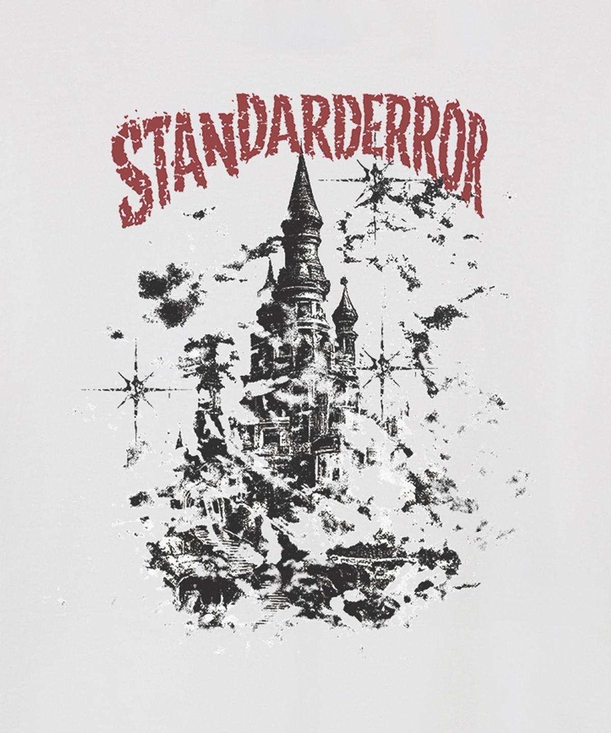 스탠다드에러(STANDARDERROR) 87-STAN322 디스토피아 캐슬 크랙 솔리드 반팔 티셔츠 (2color)
