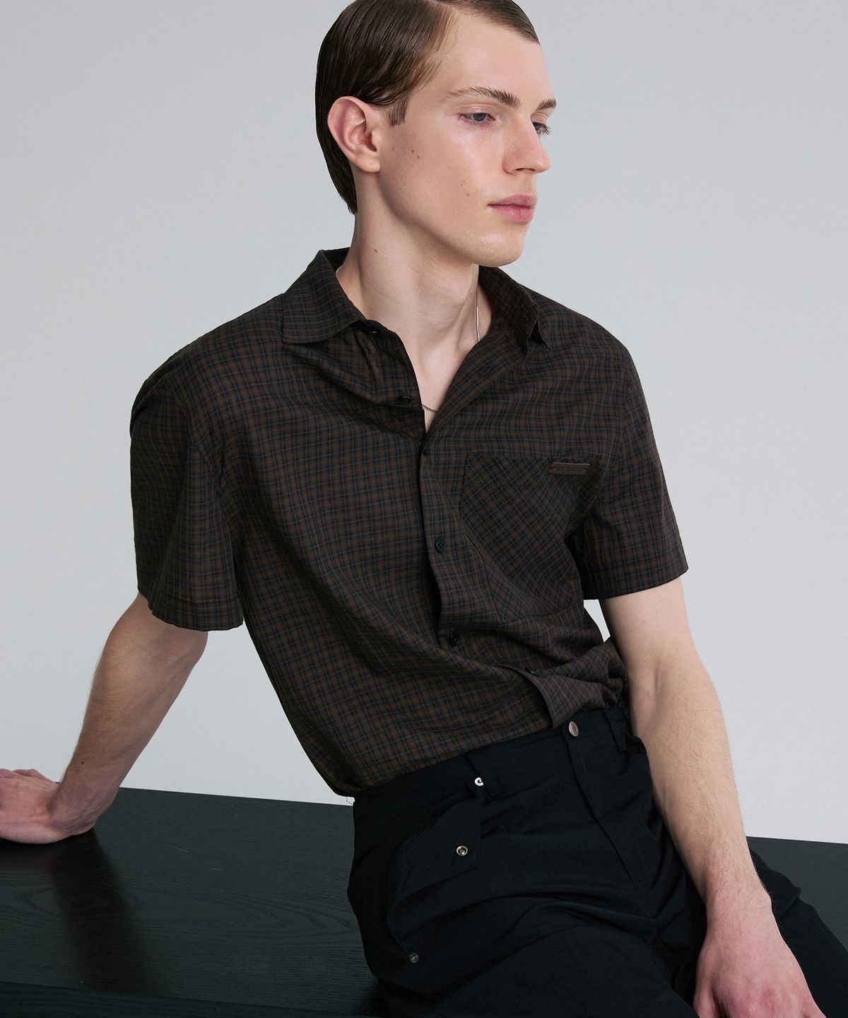 리이 맨(RERHEE MEN) MINI CHECK SHORT SLEEVE SHIRT