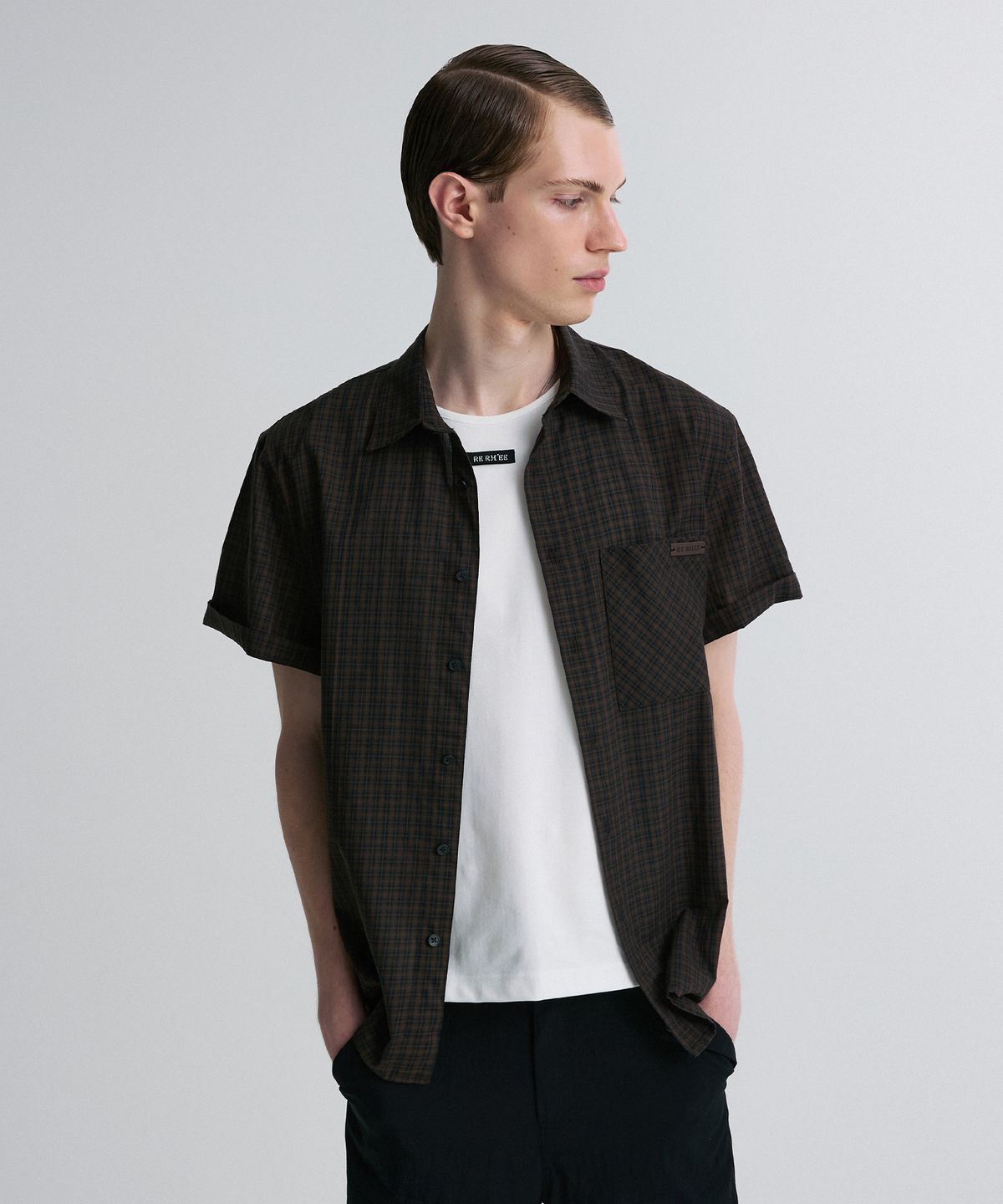 리이 맨(RERHEE MEN) MINI CHECK SHORT SLEEVE SHIRT