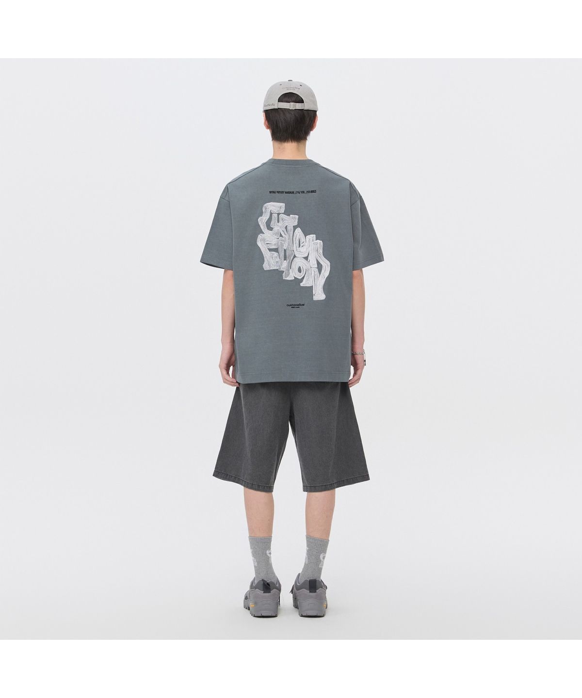 커스텀멜로우(CUSTOMELLOW) [Vincent] Grey Graphic Cap CARAX26481GYX