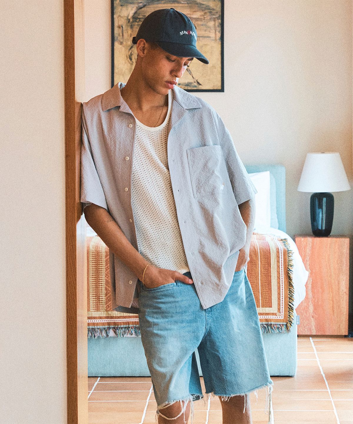 뉴발란스(NEW BALANCE) NBNAGCA013 / UNI 선 키스드 반팔셔츠 (L/GRAY)