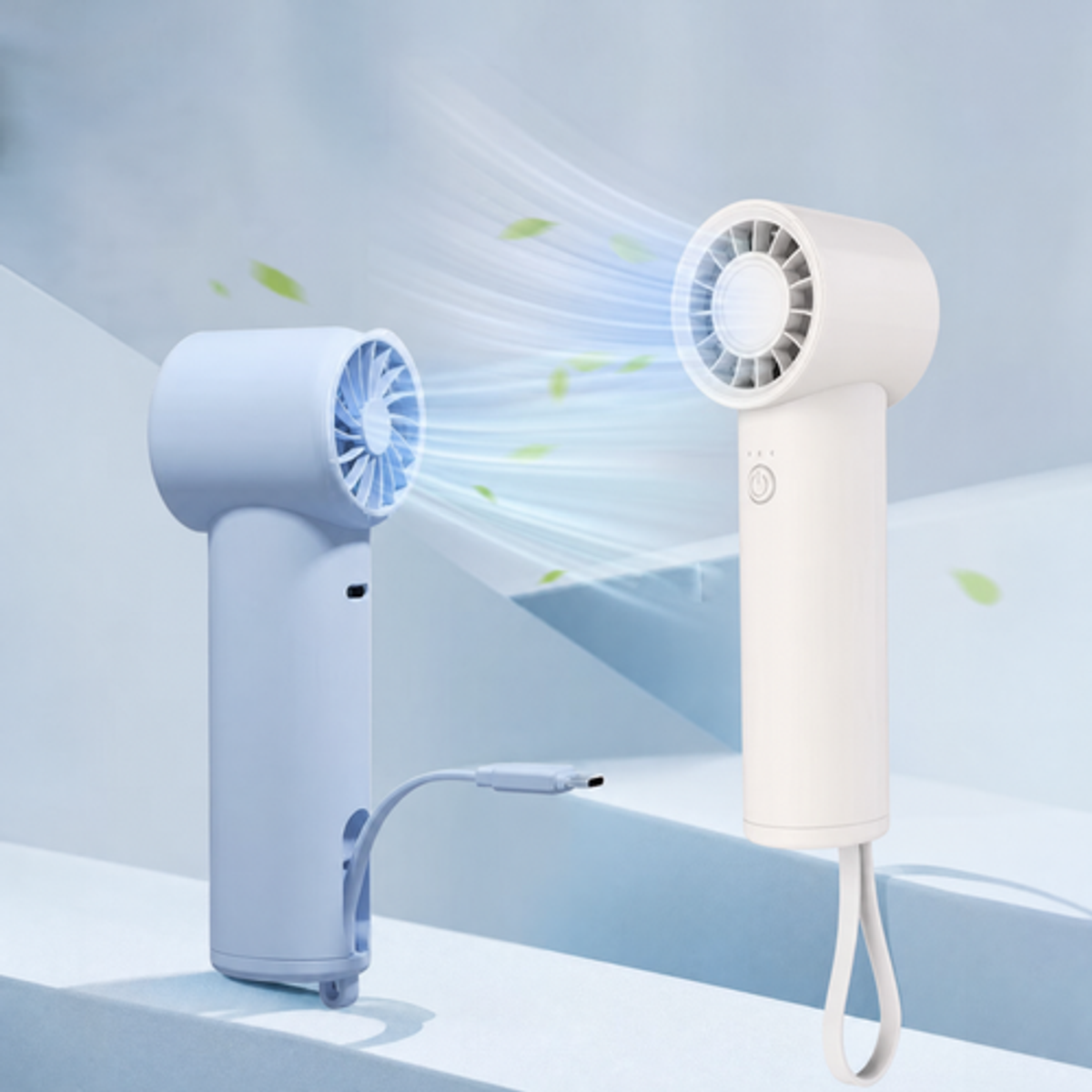 이레케이스앤굿즈(IRECASEGOODS) 핸디 선풍기 충전케이블일체형  LED 후레쉬 내장