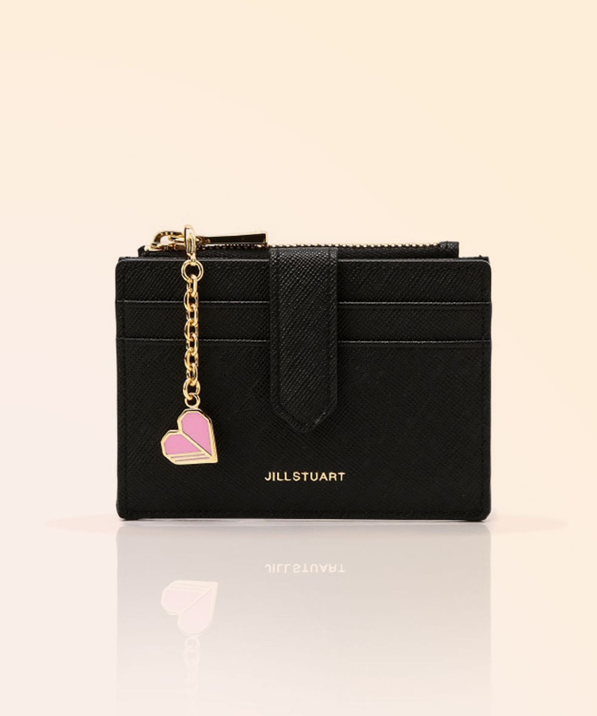 질스튜어트액세서리(JILLSTUART ACC) [LILY] 블랙 쁘띠 참장식 소가죽 카드지갑
