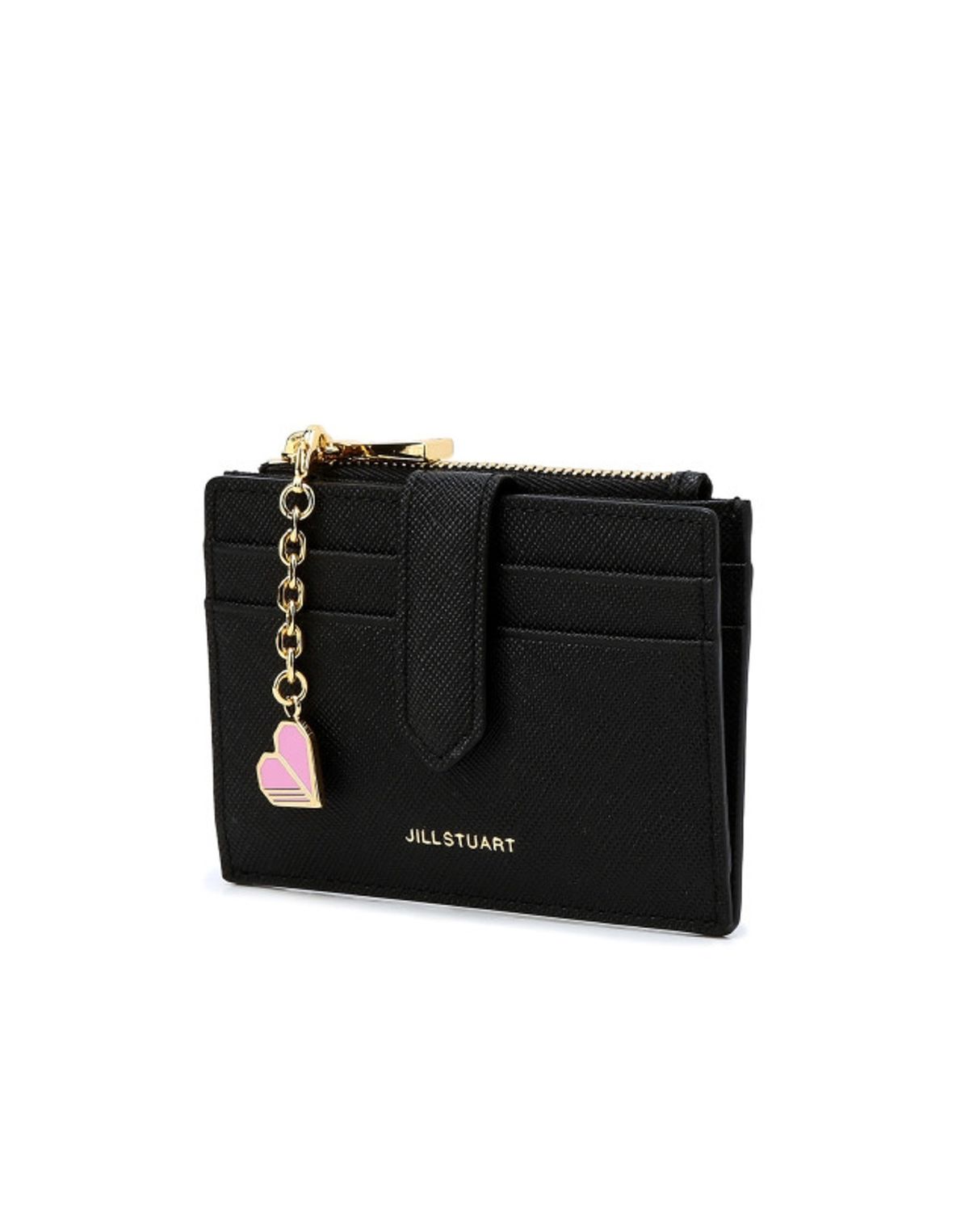 질스튜어트액세서리(JILLSTUART ACC) [LILY] 블랙 쁘띠 참장식 소가죽 카드지갑