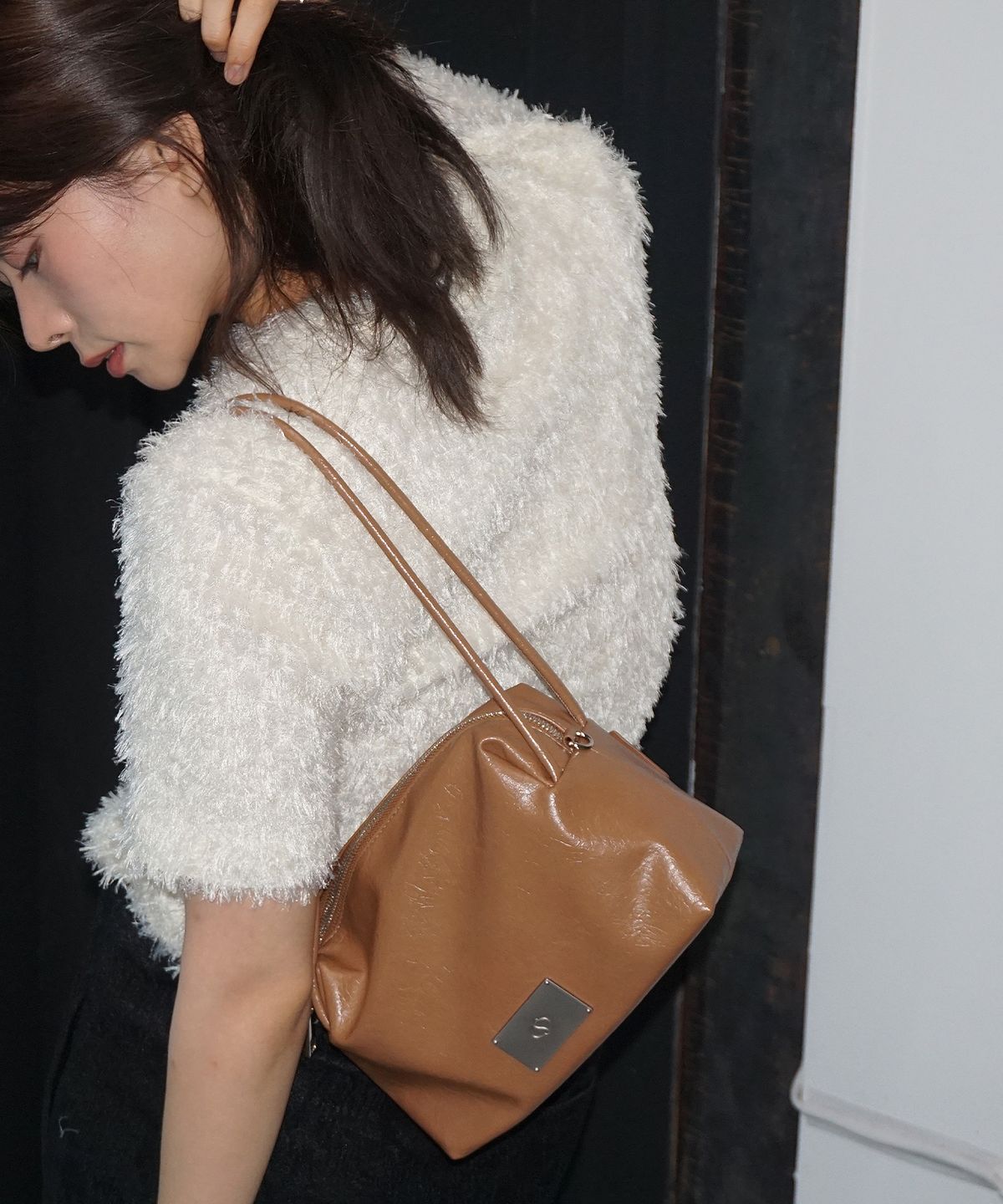 샐볼(SALBOL) COMPACT BAG [LEATHER CARAMEL]