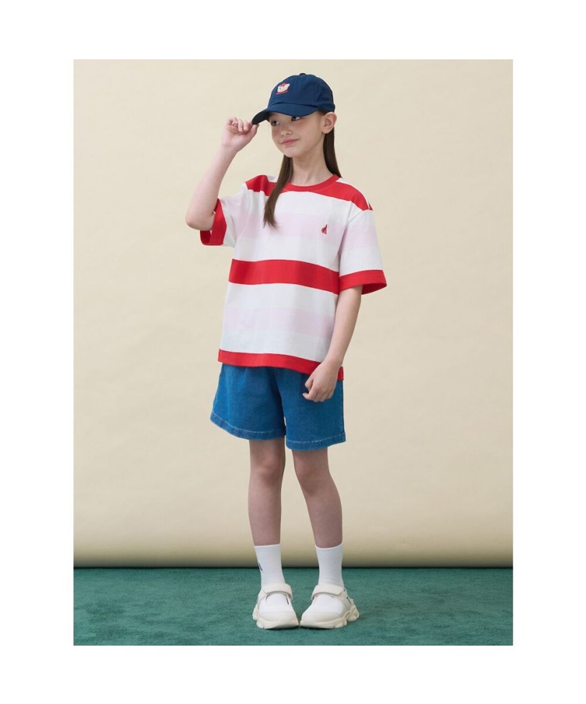 빈폴 키즈(BEANPOLE KIDS) 빅 멀티 스트라이프 티셔츠  레드 (BI6342U166)