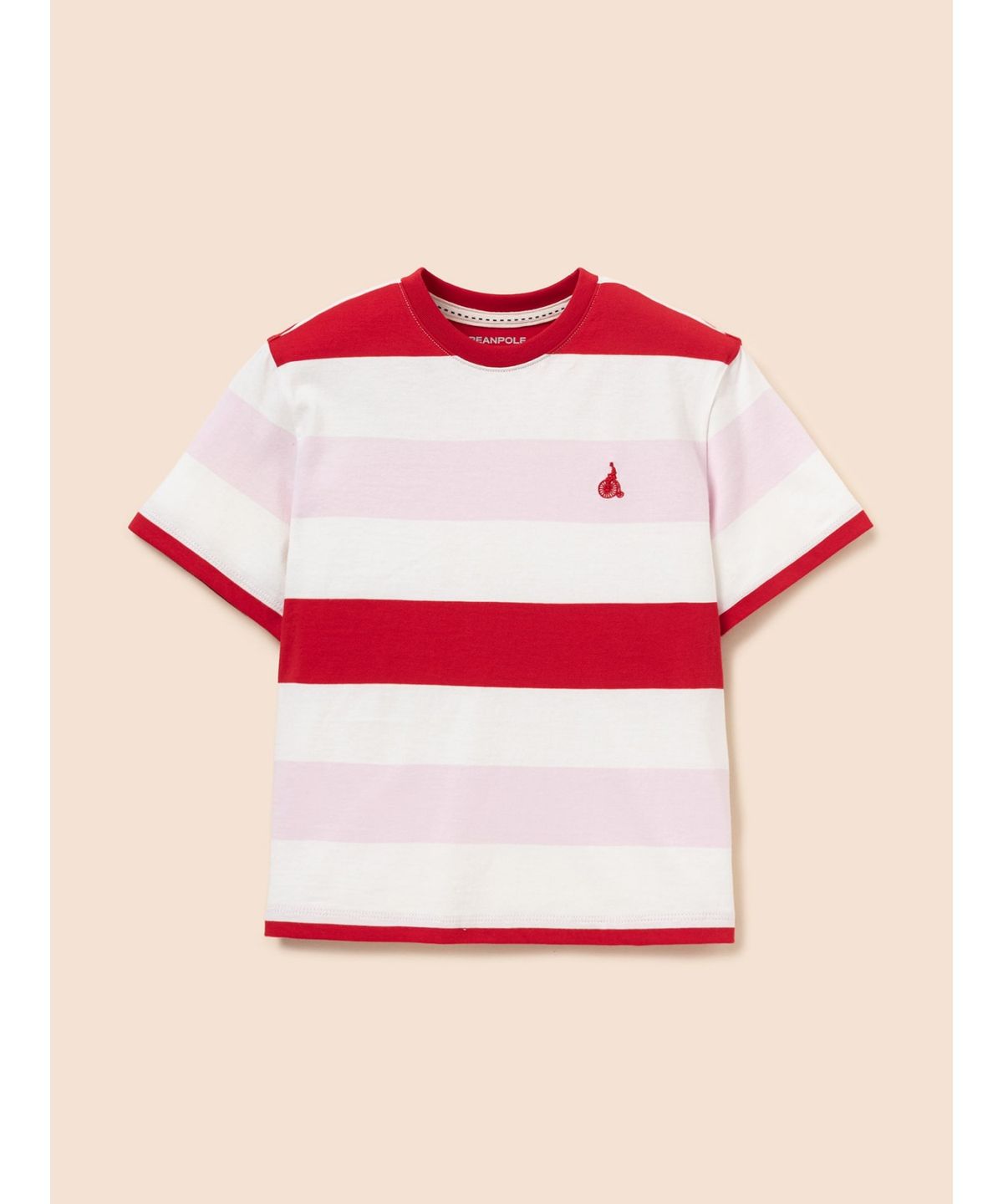 빈폴 키즈(BEANPOLE KIDS) 빅 멀티 스트라이프 티셔츠  레드 (BI6342U166)