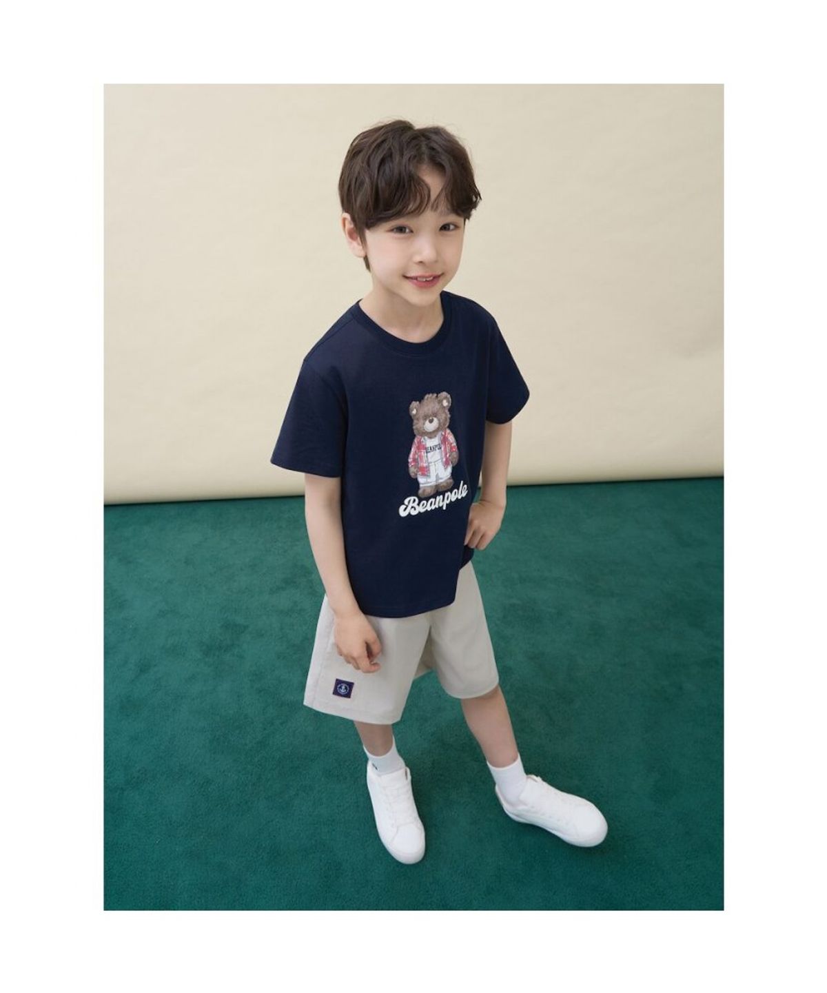 빈폴 키즈(BEANPOLE KIDS) 곰돌이 달이 그래픽 반소매 티셔츠  네이비 (BI6542U01R)