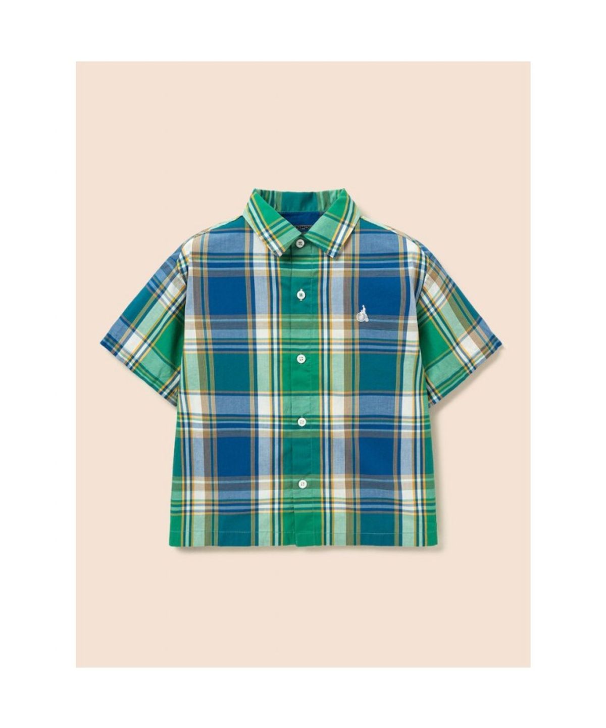 빈폴 키즈(BEANPOLE KIDS) 마드라스 체크 반소매 셔츠  그린 (BI6565U01M)