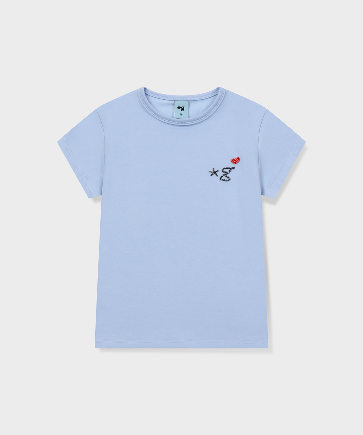 글런든(GRUNDEN) BEADED LOGO T-SHIRT (SKY BLUE)_G26BWJTS01