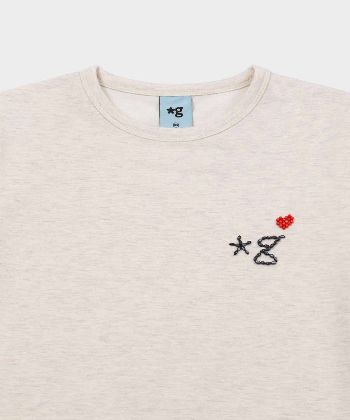 글런든(GRUNDEN) BEADED LOGO T-SHIRT (BEIGE)_G26BWJTS01