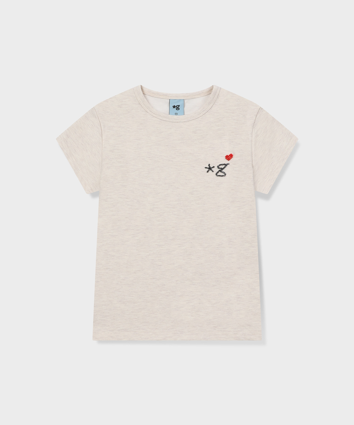 글런든(GRUNDEN) BEADED LOGO T-SHIRT (BEIGE)_G26BWJTS01