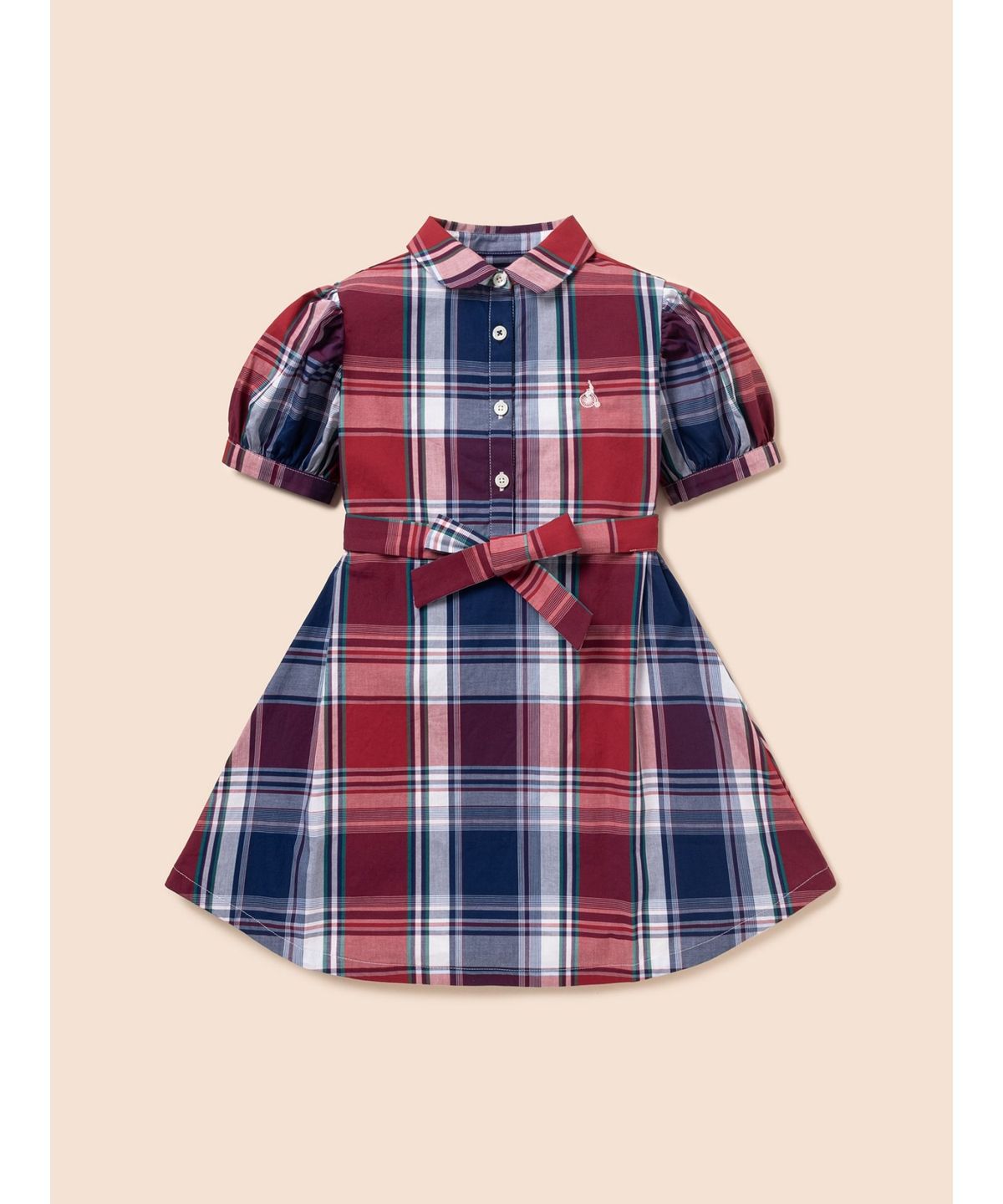 빈폴 키즈(BEANPOLE KIDS) 마드라스 체크 반소매 원피스  레드 (BI6571G016)