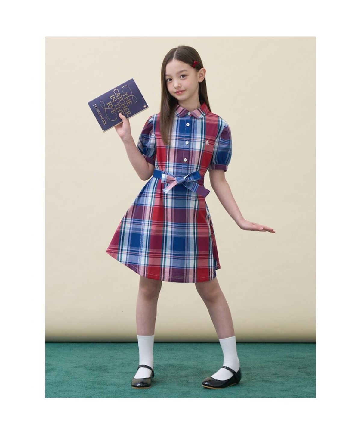 빈폴 키즈(BEANPOLE KIDS) 마드라스 체크 반소매 원피스  레드 (BI6571G016)
