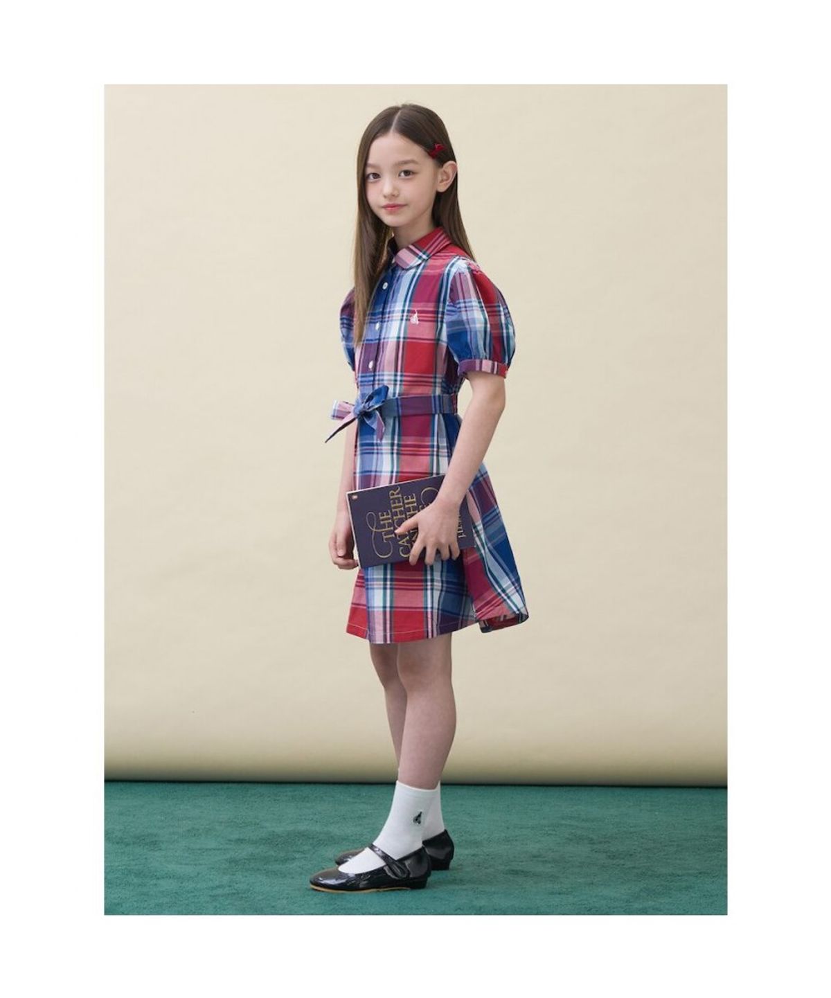 빈폴 키즈(BEANPOLE KIDS) 마드라스 체크 반소매 원피스  레드 (BI6571G016)