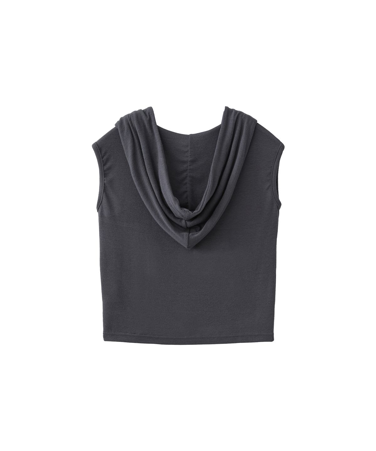 로맨티누어(ROMANTINUER) Hooded Sleeveless Crop Top (Charcoal)
