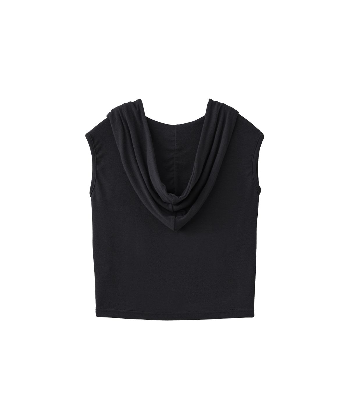 로맨티누어(ROMANTINUER) Hooded Sleeveless Crop Top (Black)