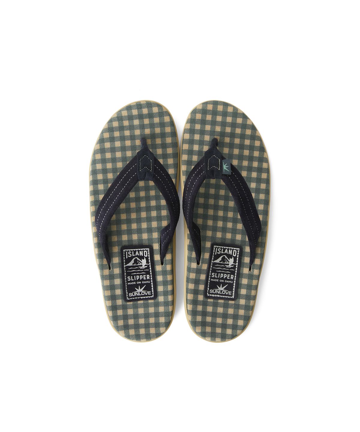 썬러브투어(SUNLOVETOUR) Sunlove x Island Slipper Classic Suede Navy Gingham