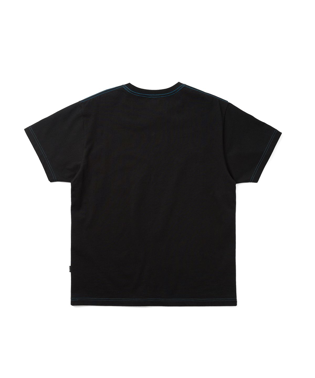 예스아이씨(YESEYESEE) Contrast Stitch Chain Logo Tee Black