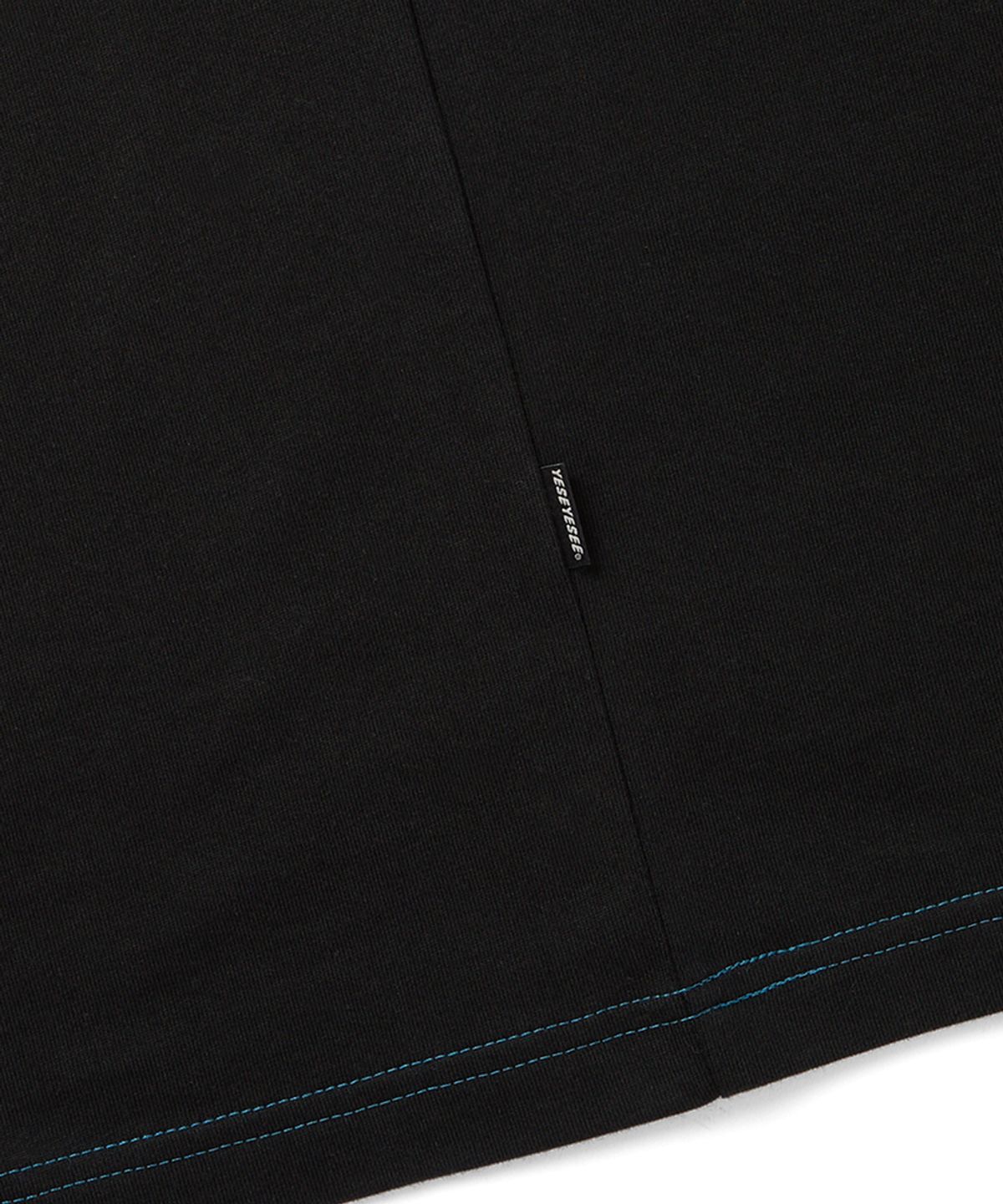 예스아이씨(YESEYESEE) Contrast Stitch Chain Logo Tee Black