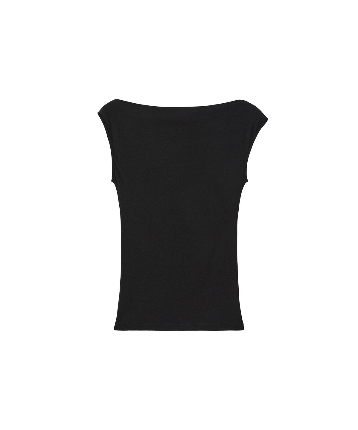 로맨티누어(ROMANTINUER) One-Shoulder Eyelet Sleeveless Top (Black)