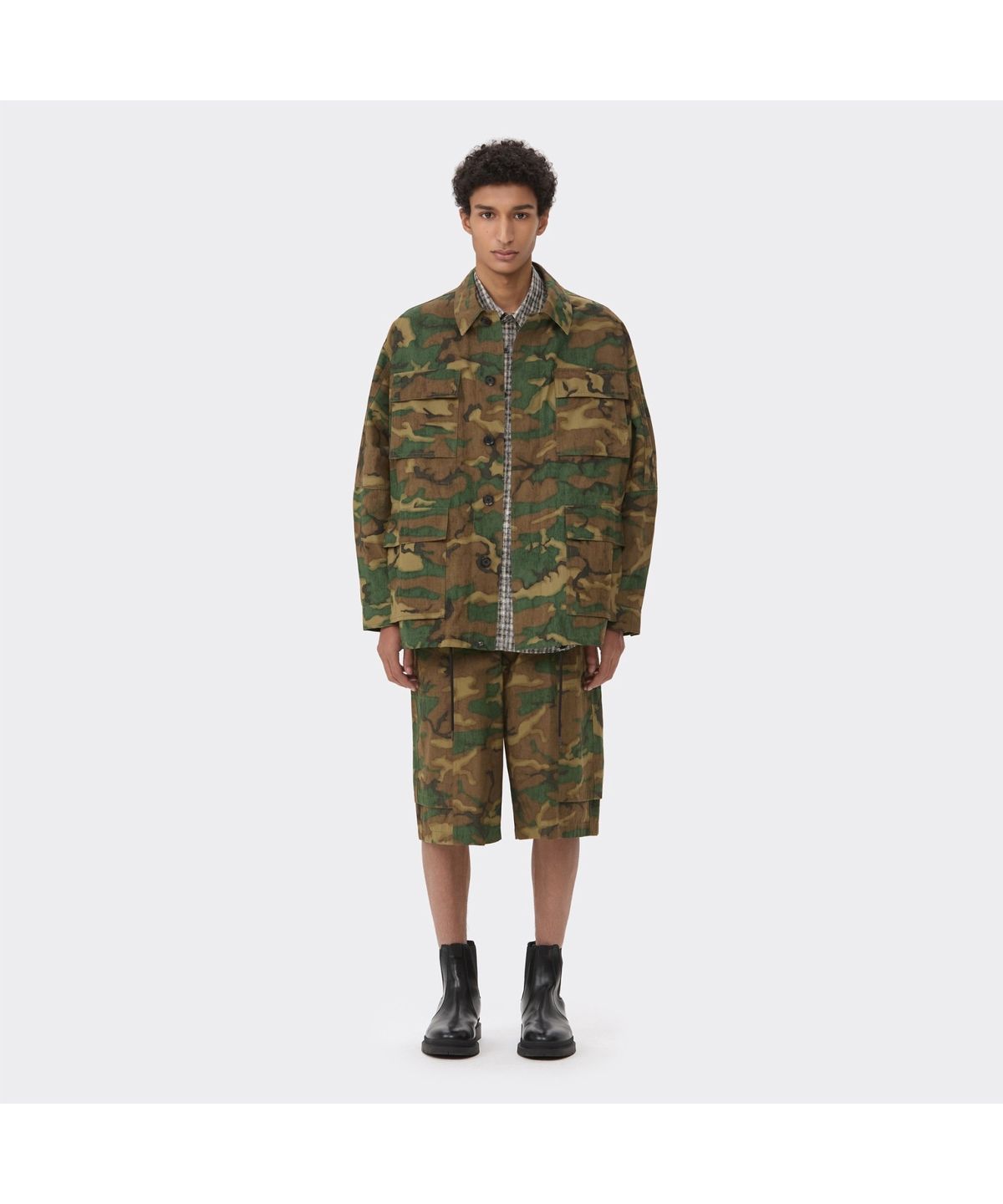 커스텀멜로우(CUSTOMELLOW) Green Camouflage BDU Shorts CWPAM26364GRX