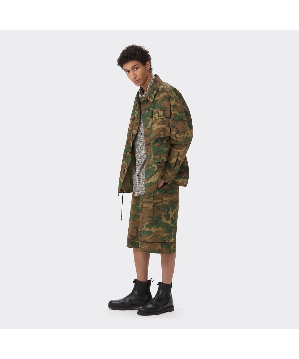 커스텀멜로우(CUSTOMELLOW) Green Camouflage BDU Shorts CWPAM26364GRX