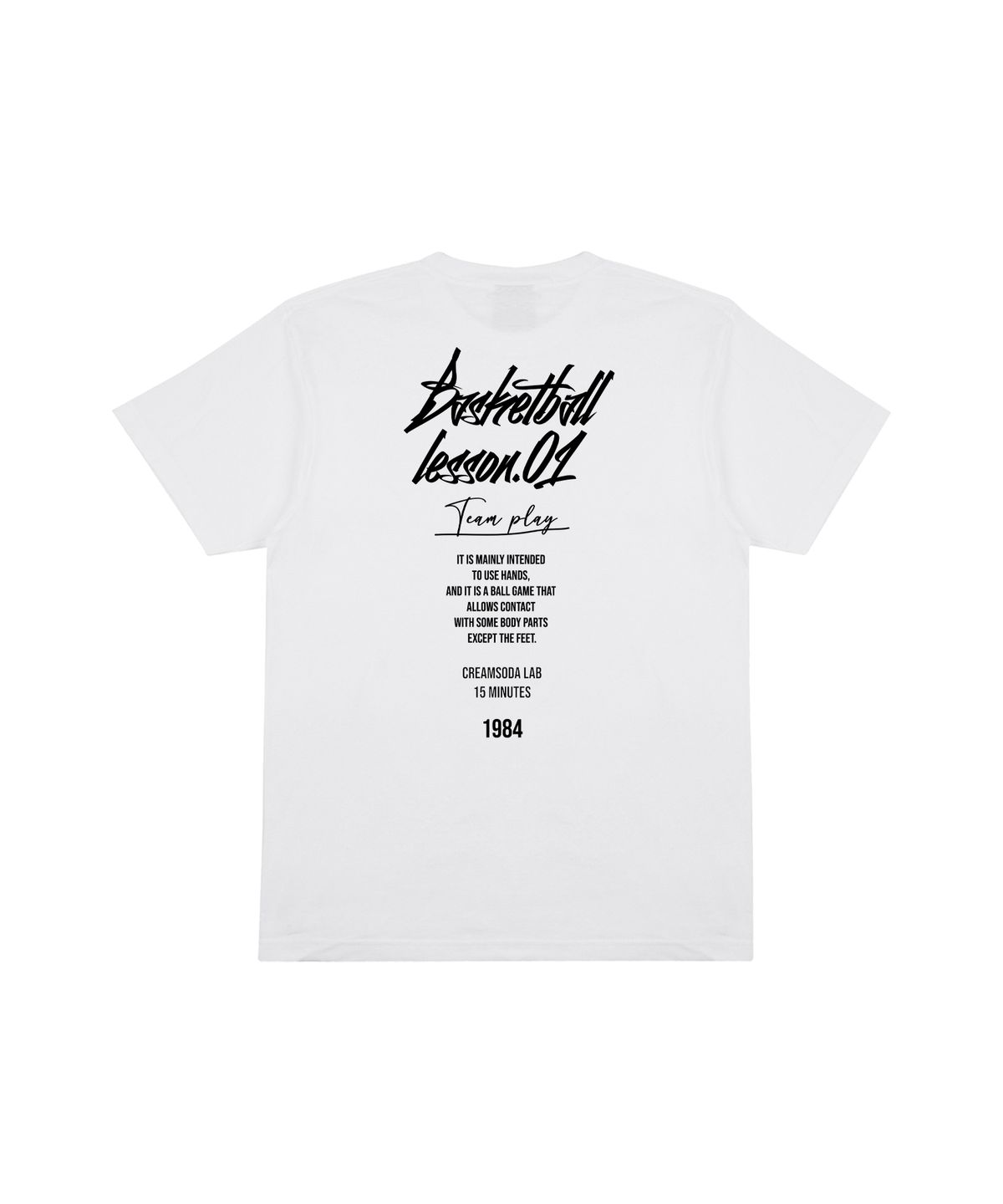 크림소다랩(CREAM SODA LAB) [2PACK] 쿼터 로고 반팔티 화이트(블루)화이트(블랙)