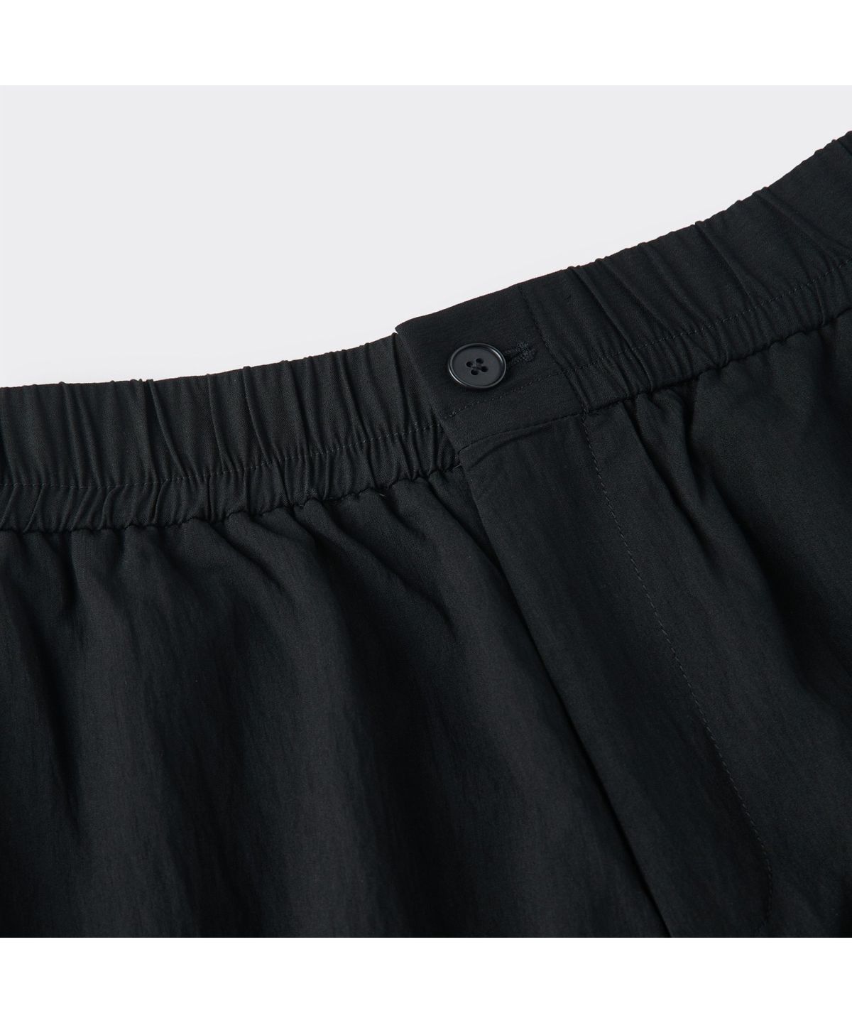 커스텀멜로우(CUSTOMELLOW) Black Rayon Drawstring Shorts CWPAM26361BKX