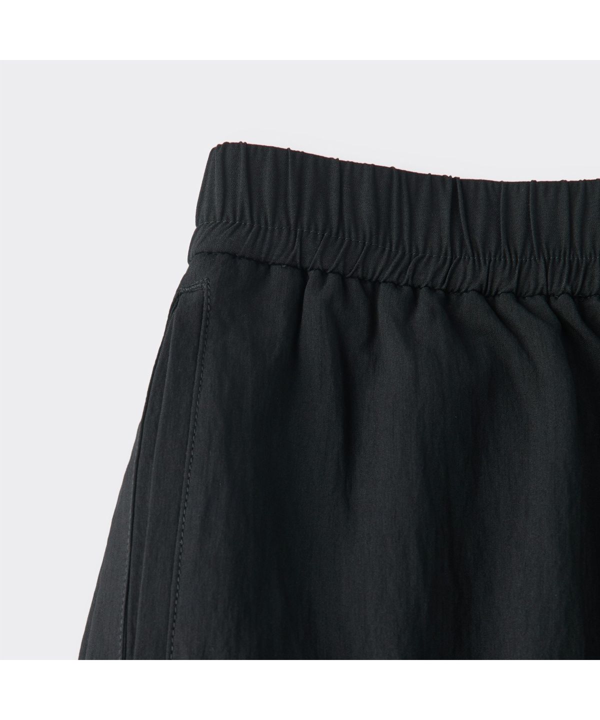 커스텀멜로우(CUSTOMELLOW) Black Rayon Drawstring Shorts CWPAM26361BKX