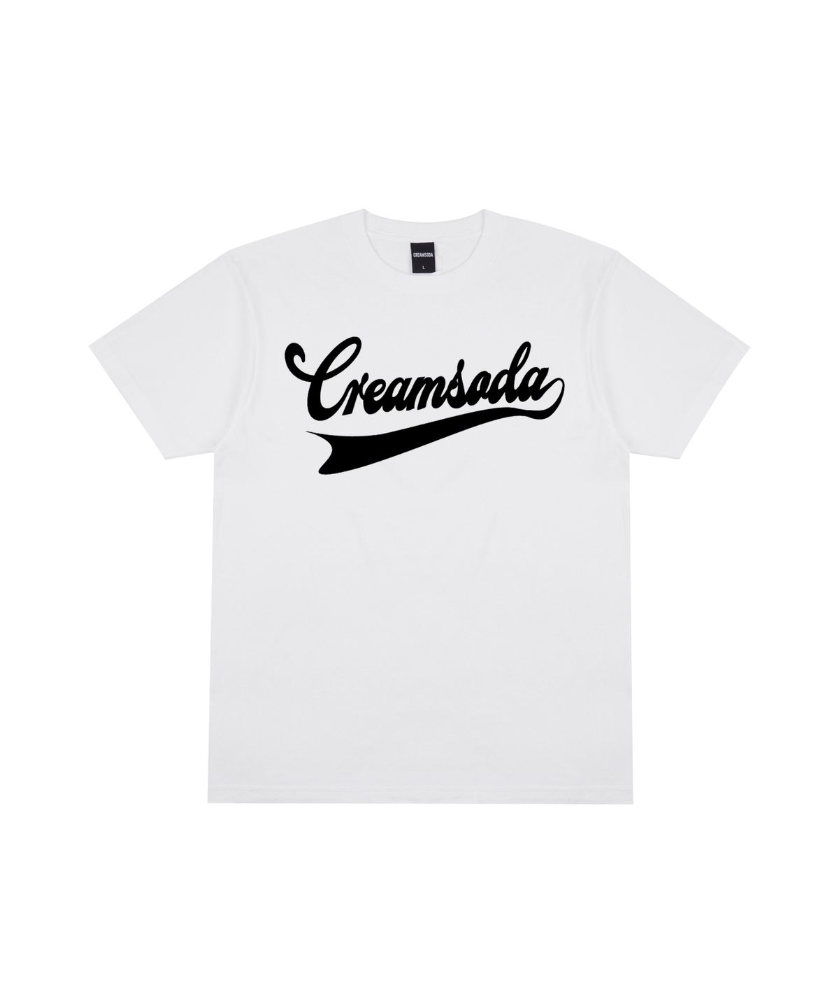 크림소다랩(CREAM SODA LAB) [2PACK] 어센틱 로고 반팔티 아이보리(버건디) 화이트(블랙)