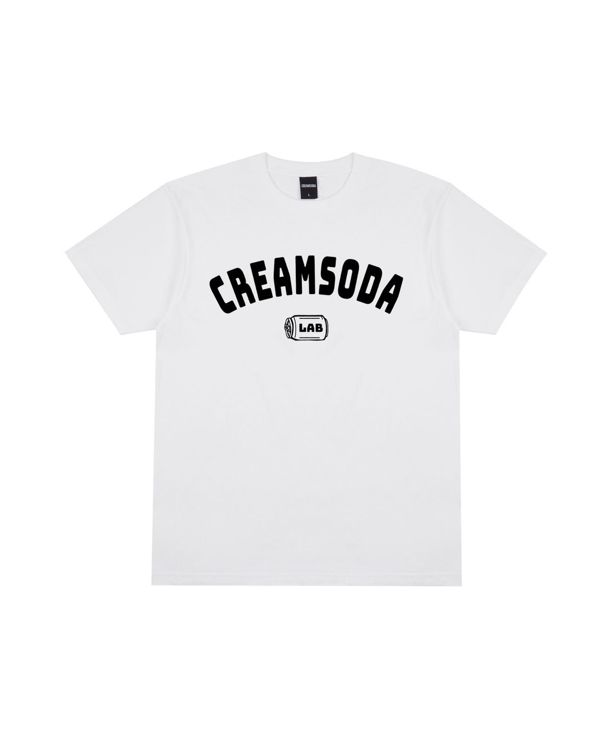 크림소다랩(CREAM SODA LAB) [2PACK] 오지 아크로고 반팔 티셔츠 화이트(블랙) 블랙(화이트)