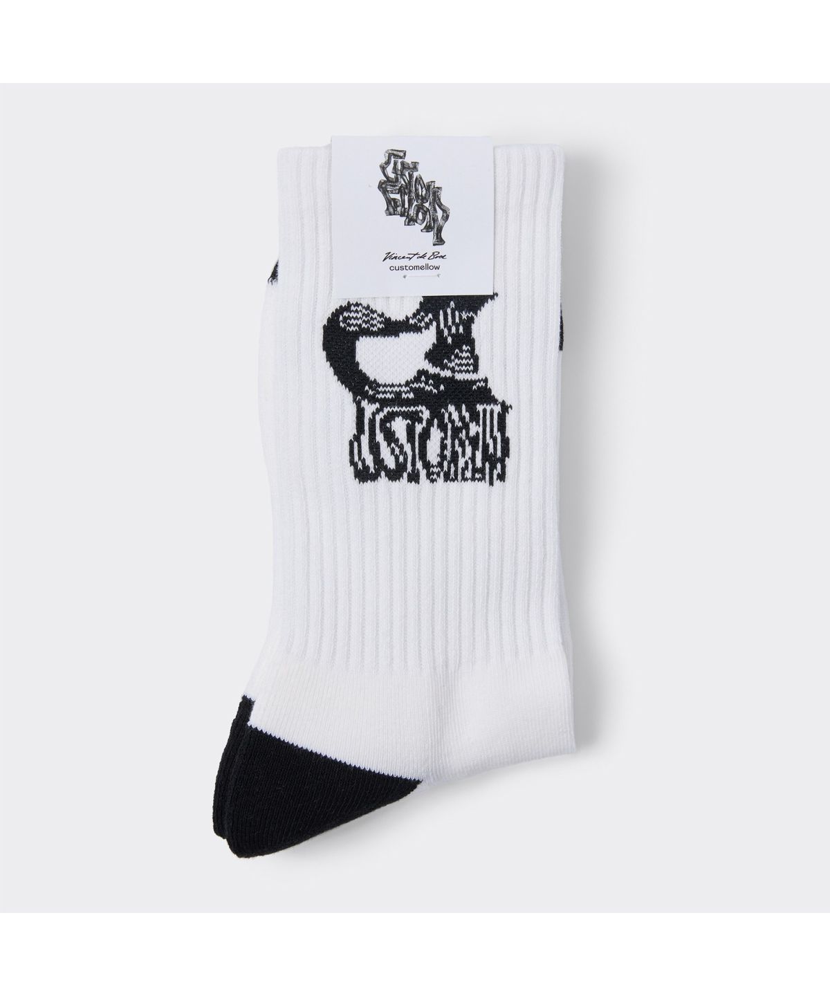 커스텀멜로우(CUSTOMELLOW) [Vincent] White Graphic Socks CALAX26481WHX