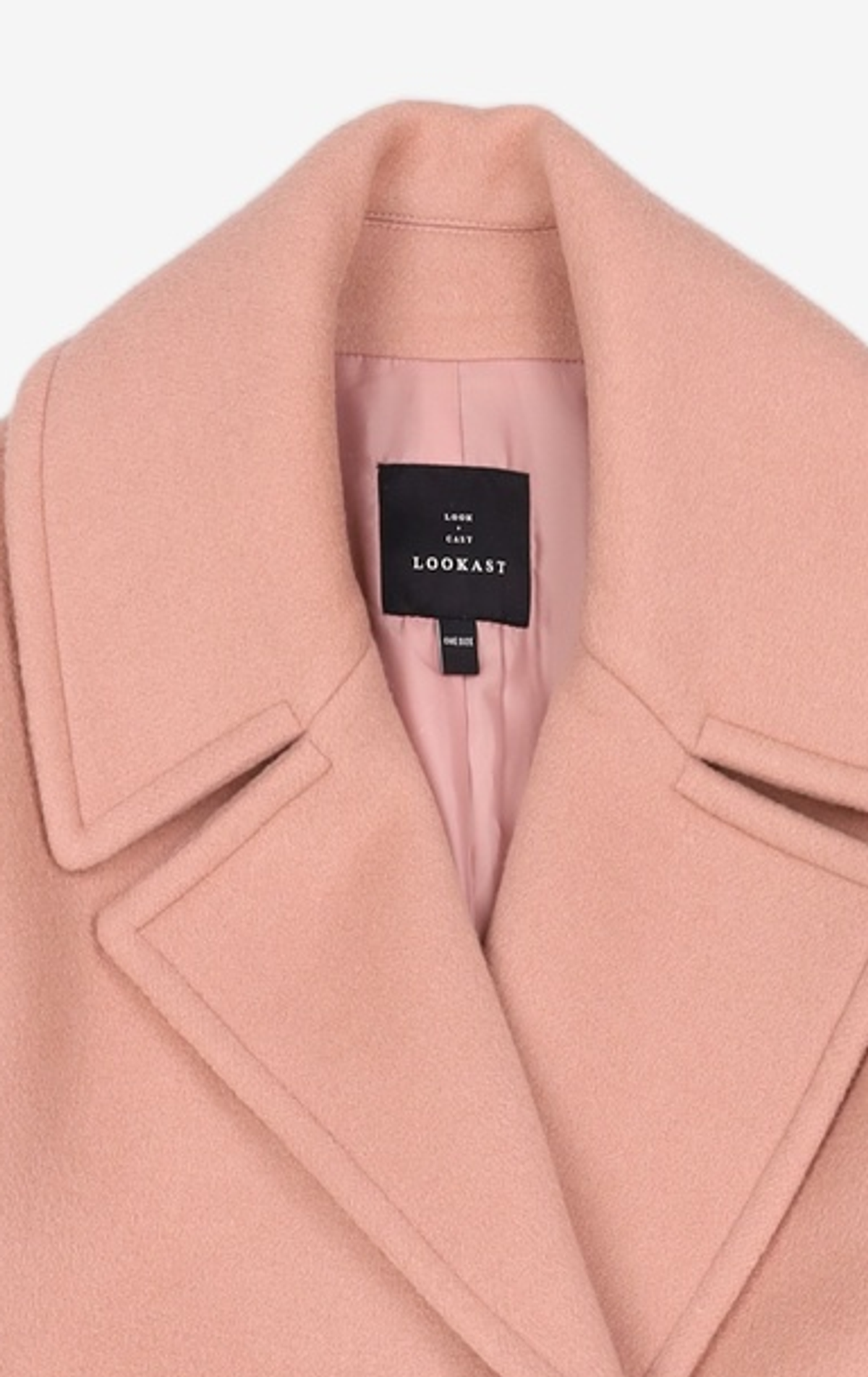 룩캐스트(LOOKAST) PINK SNAP WOOL COAT OS