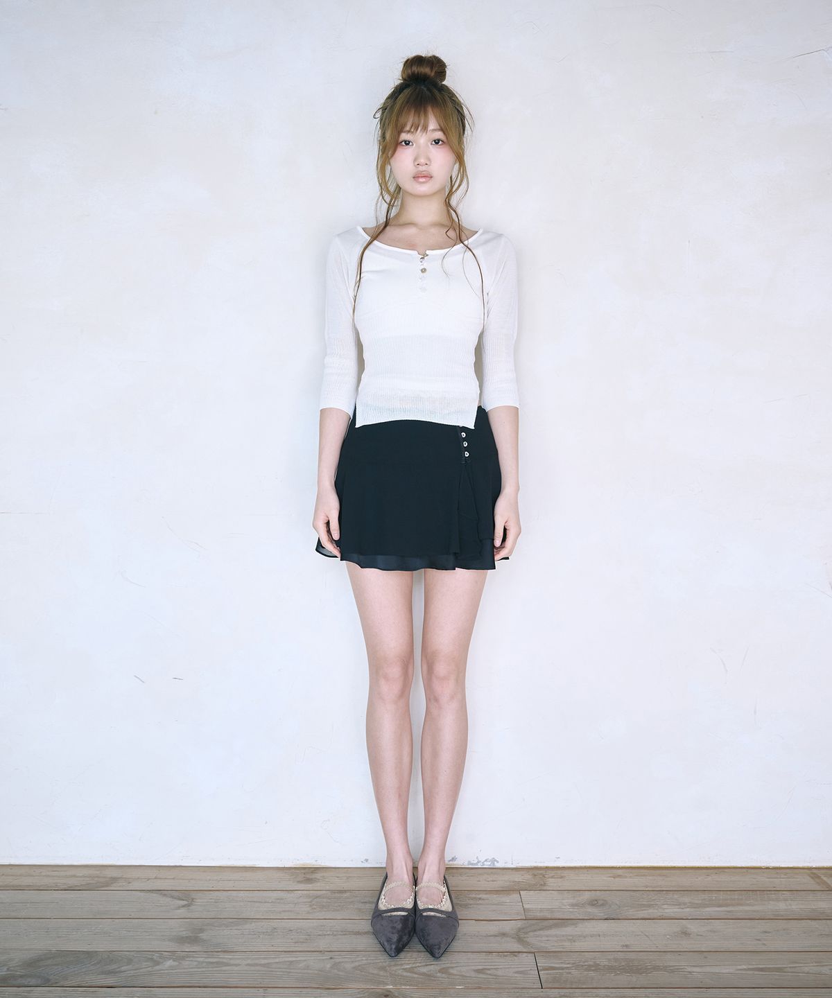레이즈미야(REISE MIYA) 아멜리 니트 탑 [IVORY]